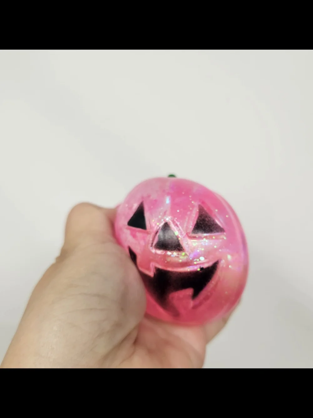 Pink Glitter Jack-o'-Lantern Pumpkin Squishy Toy Stress Relief